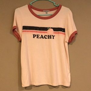 Charlotte Russe Peachy ringer tee